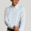 Clearance River Woods Custom fit gestreept hemd in blauw/wit -