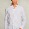 Hot River Woods Custom fit gestreept hemd blauw/wit -