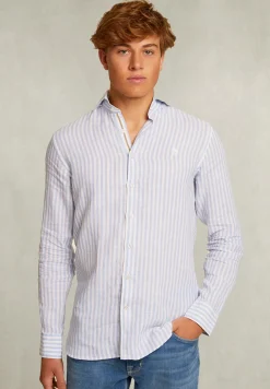 Hot River Woods Custom fit gestreept hemd blauw/wit -
