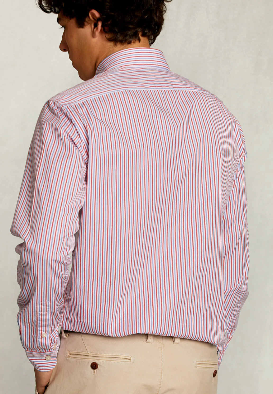 Hot River Woods Custom fit gestreept hemd met zak blauw/rood -
