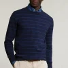 Online River Woods Custom fit gestreepte katoenen trui ronde hals navy mix -