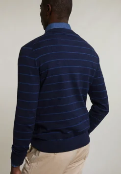 Online River Woods Custom fit gestreepte katoenen trui ronde hals navy mix -