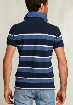 New River Woods Custom fit gestreepte polo indian ocean mix -