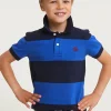 Fashion River Woods Custom fit gestreepte stretch polo navy/evening blue -