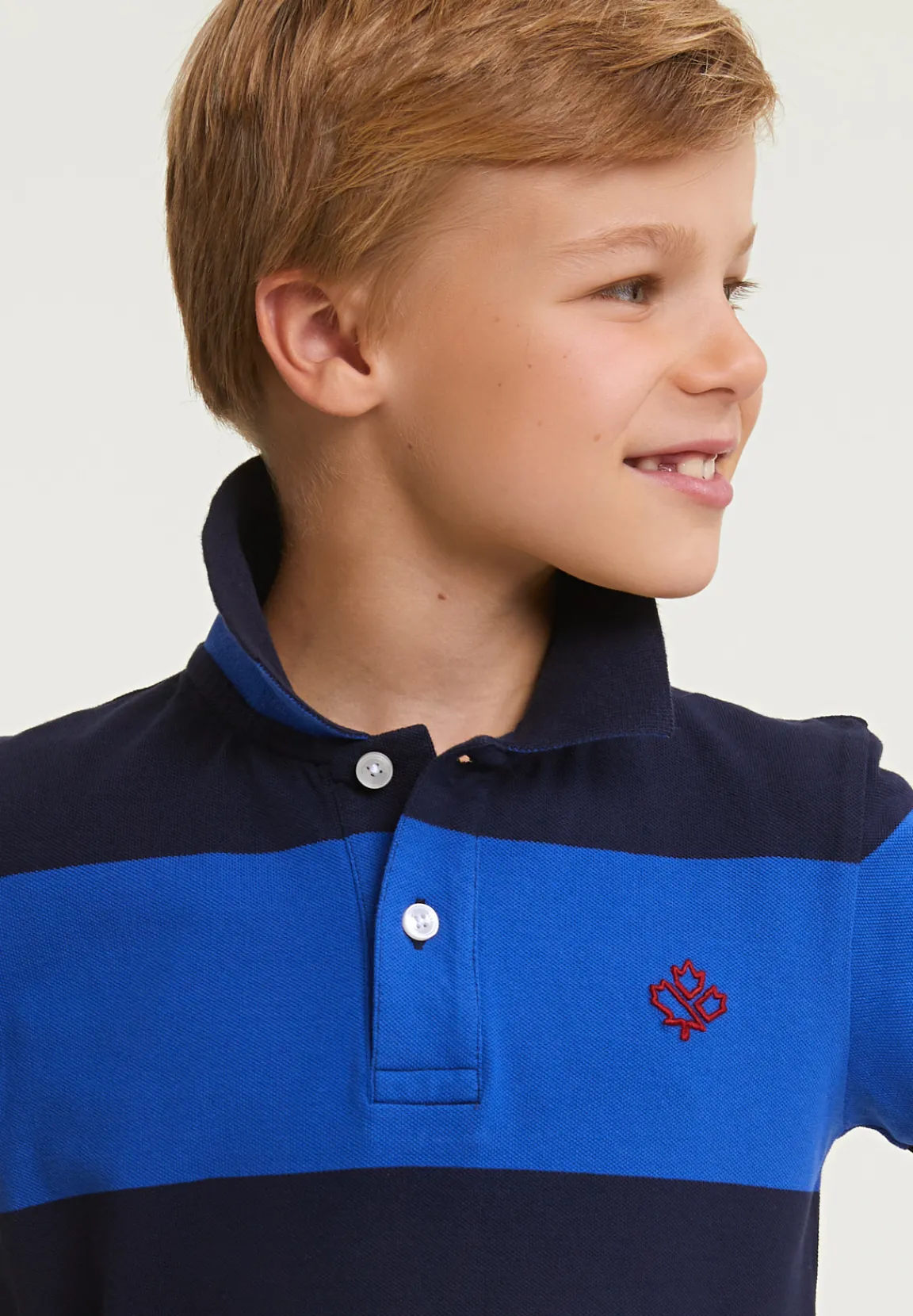 Fashion River Woods Custom fit gestreepte stretch polo navy/evening blue -