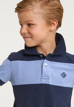Clearance River Woods Custom fit gestreepte stretch polo night blue mix/seashore mix -