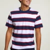 Clearance River Woods Custom fit gestreepte T-shirt oxford blue/harvard red -