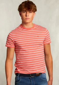 Outlet River Woods Custom fit gestreepte T-shirt bellini -