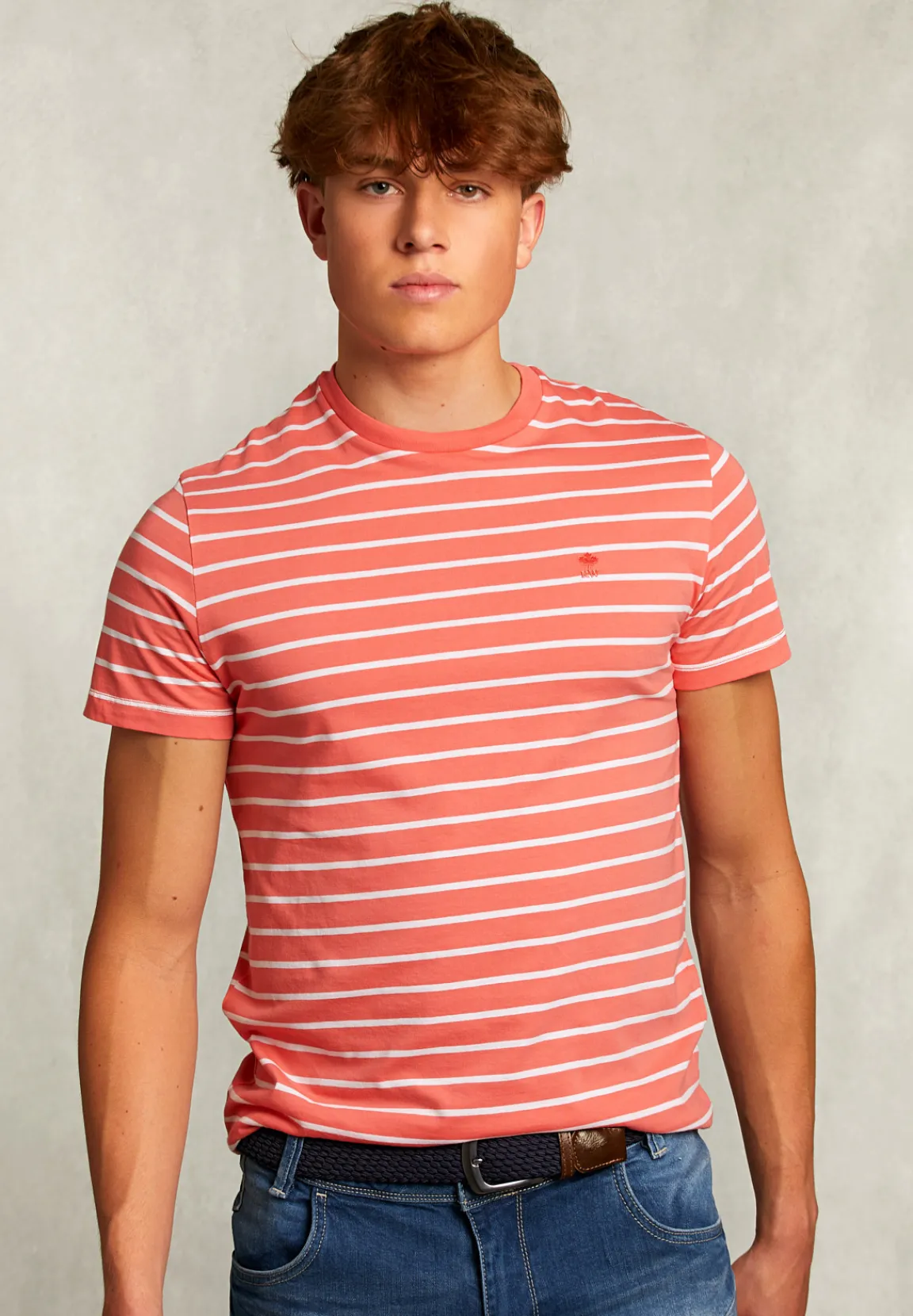 Outlet River Woods Custom fit gestreepte T-shirt bellini -