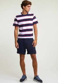 Clearance River Woods Custom fit gestreepte T-shirt oxford blue/harvard red -