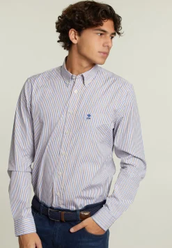 Online River Woods Custom fit getreept hemd multi -