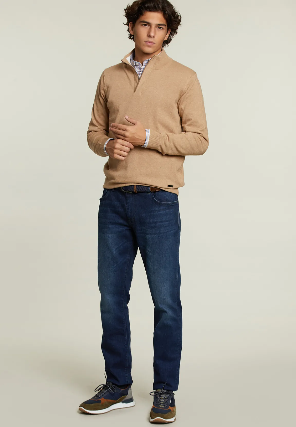 Online River Woods Custom fit getreept hemd multi -