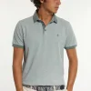 Hot River Woods Custom fit jacquard pique polo mint mix -