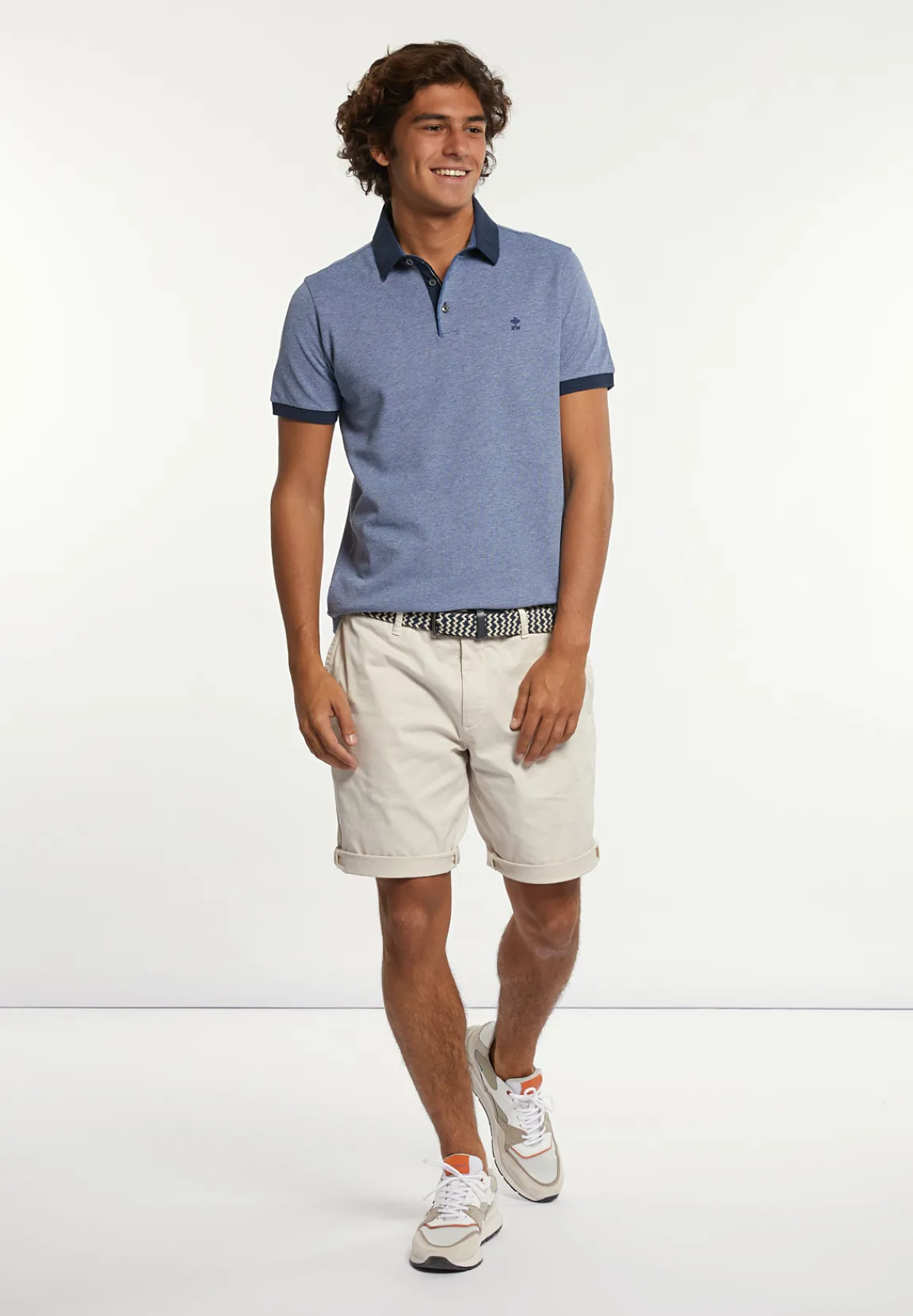 Hot River Woods Custom fit jacquard pique polo frost mix -