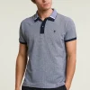 Online River Woods Custom fit jacquard polo navy/écru -
