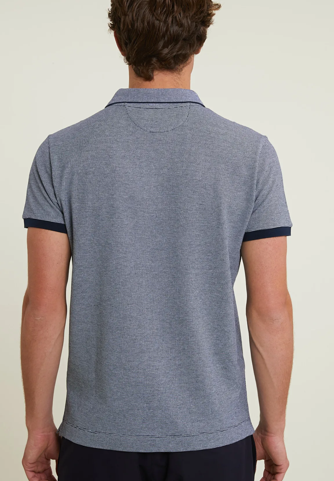 Online River Woods Custom fit jacquard polo navy/écru -