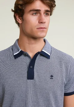 Online River Woods Custom fit jacquard polo navy/écru -