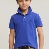 Fashion River Woods Custom fit katoenen basic stretch polo reef blue -