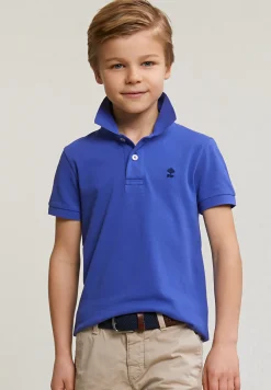 Fashion River Woods Custom fit katoenen basic stretch polo reef blue -