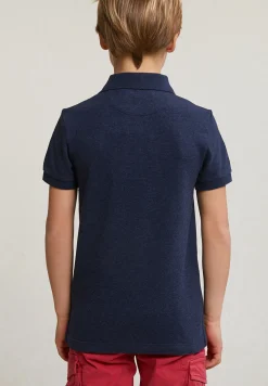 Clearance River Woods Custom fit katoenen basic stretch polo night blue mix -