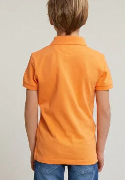 Online River Woods Custom fit katoenen basic stretch polo peach -