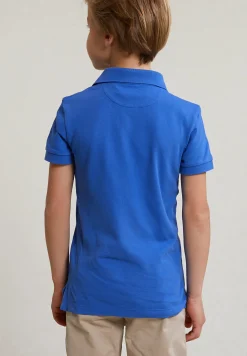 Sale River Woods Custom fit katoenen basic stretch polo evening blue -