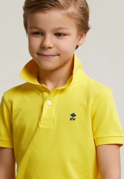Sale River Woods Custom fit katoenen basic stretch polo lemonade -