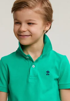 Best River Woods Custom fit katoenen basic stretch polo jungle green -