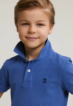 Sale River Woods Custom fit katoenen basic stretch polo hamptons blue mix -