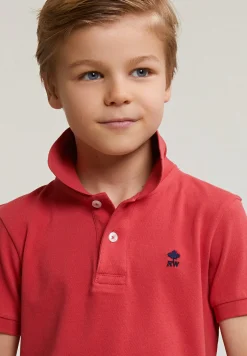 New River Woods Custom fit katoenen basic stretch polo sunset -