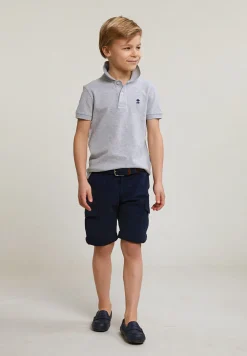 Outlet River Woods Custom fit katoenen basic stretch polo oyster mix -