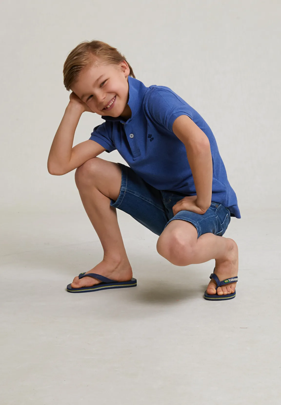 Sale River Woods Custom fit katoenen basic stretch polo hamptons blue mix -