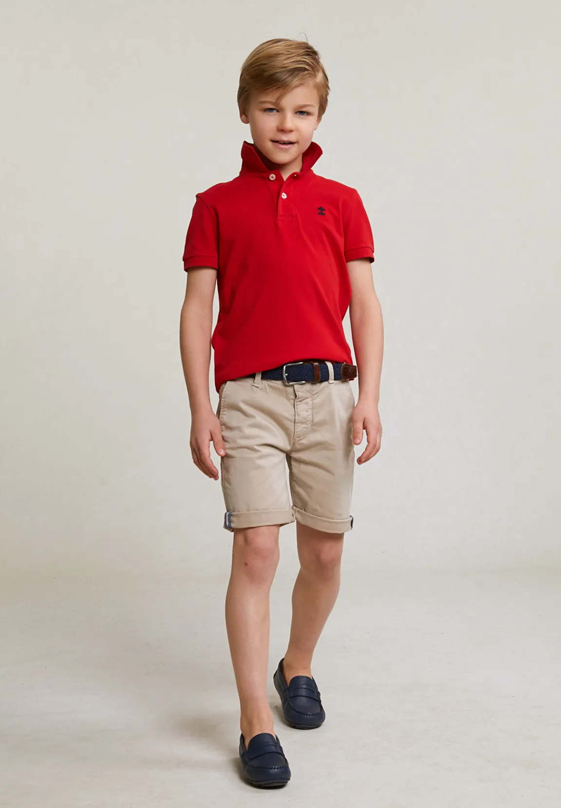 Clearance River Woods Custom fit katoenen basic stretch polo harvard red -