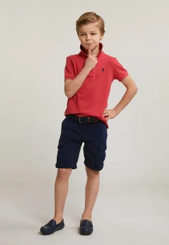 New River Woods Custom fit katoenen basic stretch polo sunset -