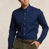 New River Woods Custom fit katoenen effen hemd blauw -