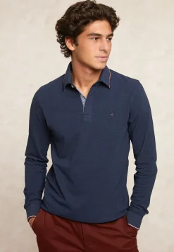 Online River Woods Custom fit katoenen fancy pique polo moonlight mix -