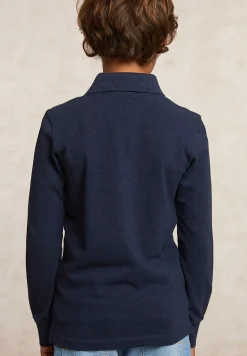Online River Woods Custom fit katoenen fancy pique polo moonlight mix -