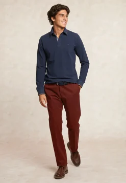 Online River Woods Custom fit katoenen fancy pique polo moonlight mix -
