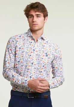 New River Woods Custom fit katoenen gebloemd hemd multi -