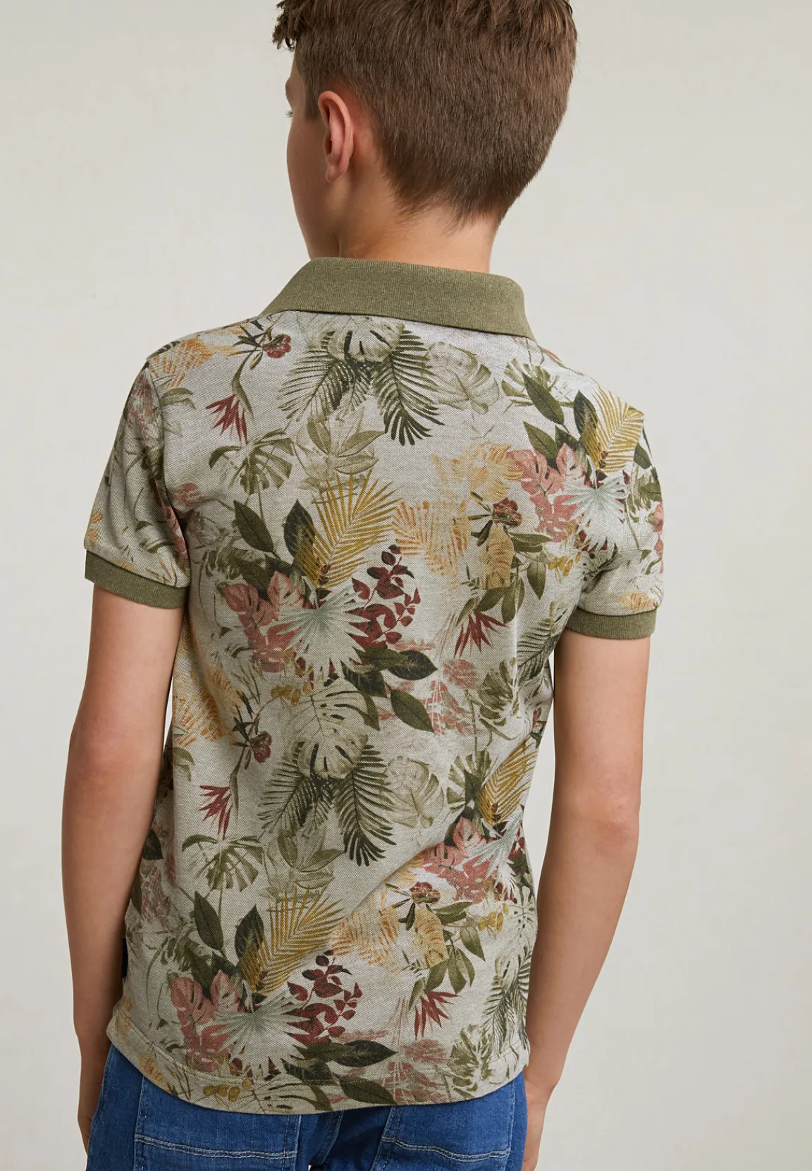 Sale River Woods Custom fit katoenen gebloemde polo lt safari mix -