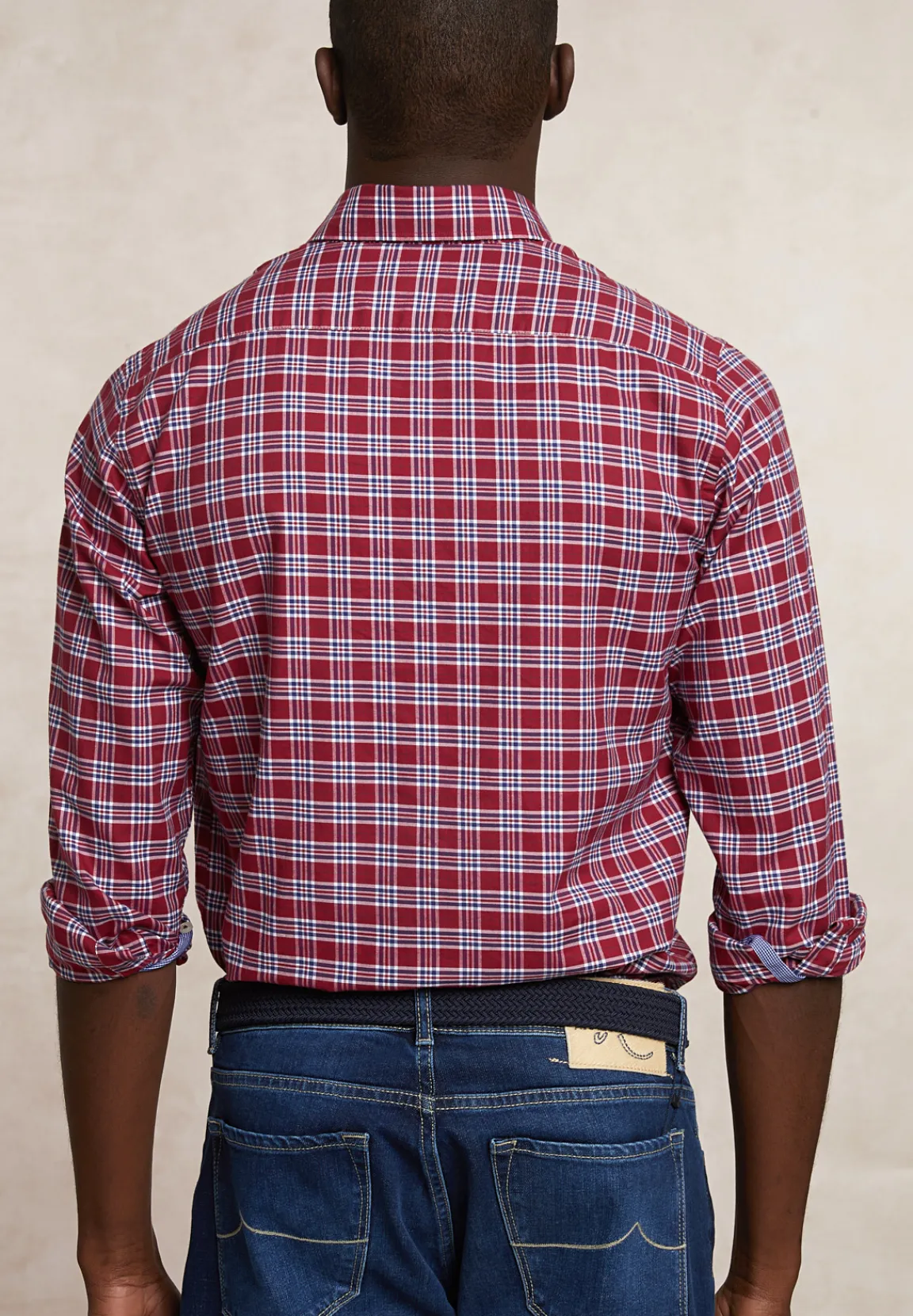 Clearance River Woods Custom fit katoenen geruit hemd rood/wit -