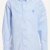 Clearance River Woods Custom fit katoenen gestreept hemd blauw/wit -