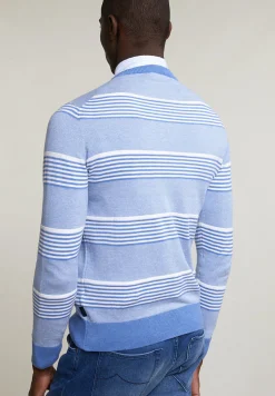 Outlet River Woods Custom fit katoenen gestreepte trui ronde hals lt hamptons mix -