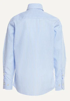 Clearance River Woods Custom fit katoenen gestreept hemd blauw/wit -