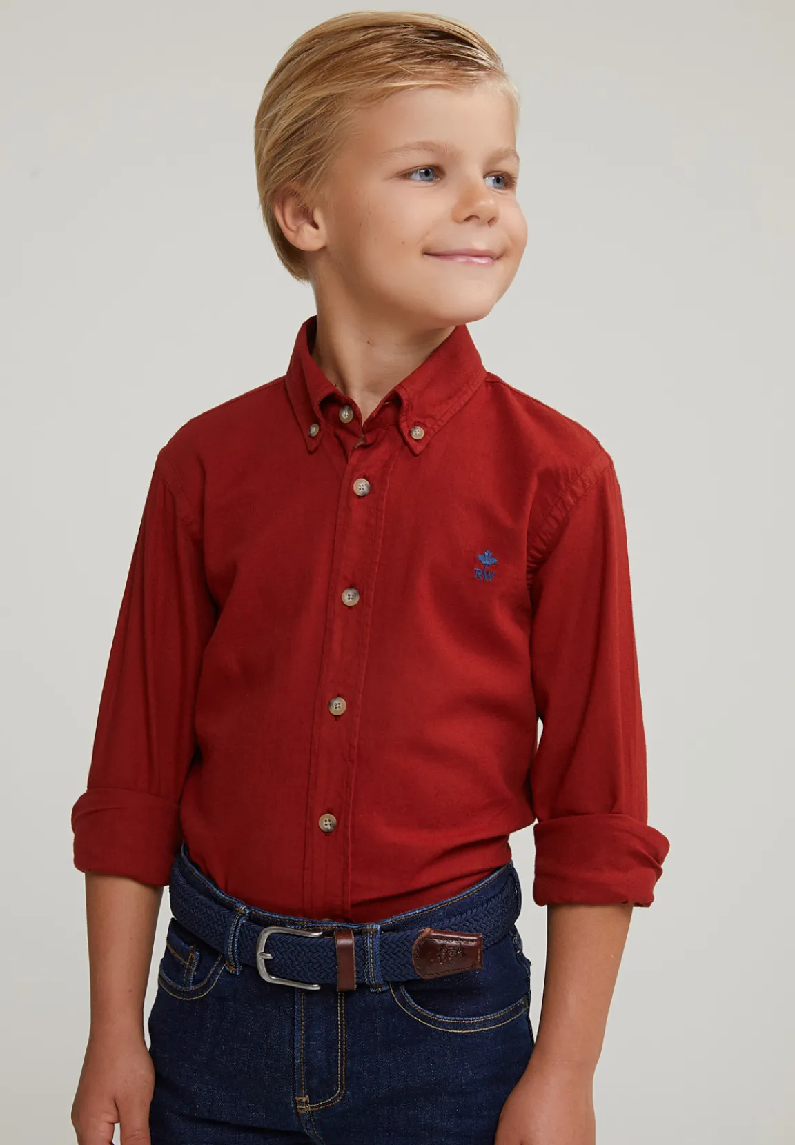 Online River Woods Custom fit katoenen hemd sunset -