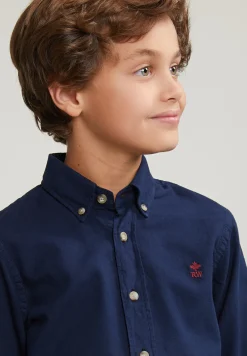 Hot River Woods Custom fit katoenen hemd navy -
