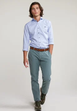Online River Woods Custom fit katoenen hemd blauw -