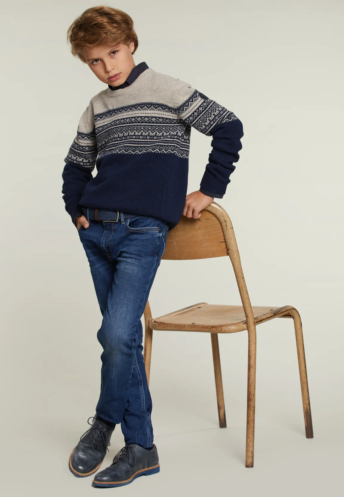 Fashion River Woods Custom fit katoenen hemd navy -