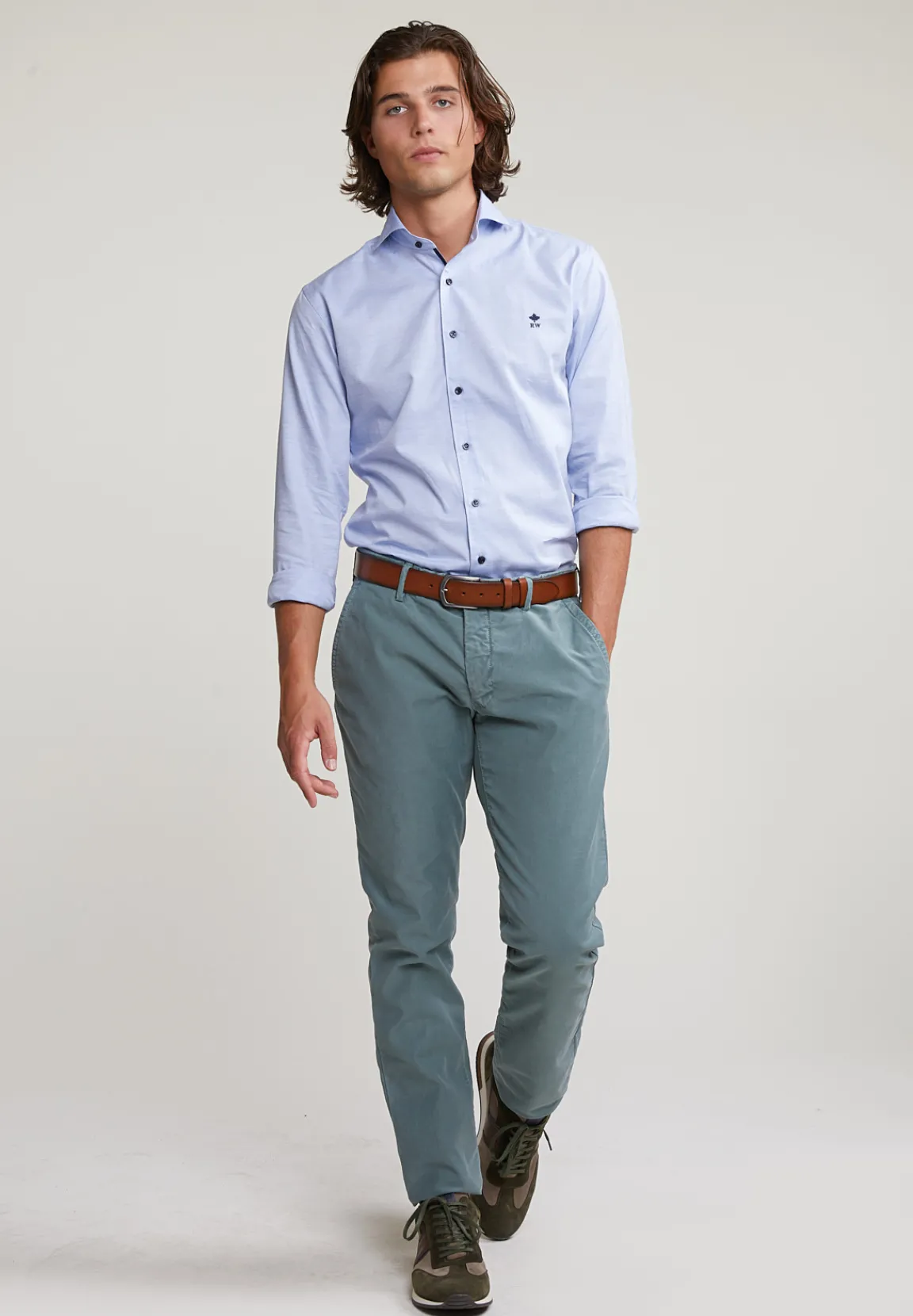 Online River Woods Custom fit katoenen hemd blauw -