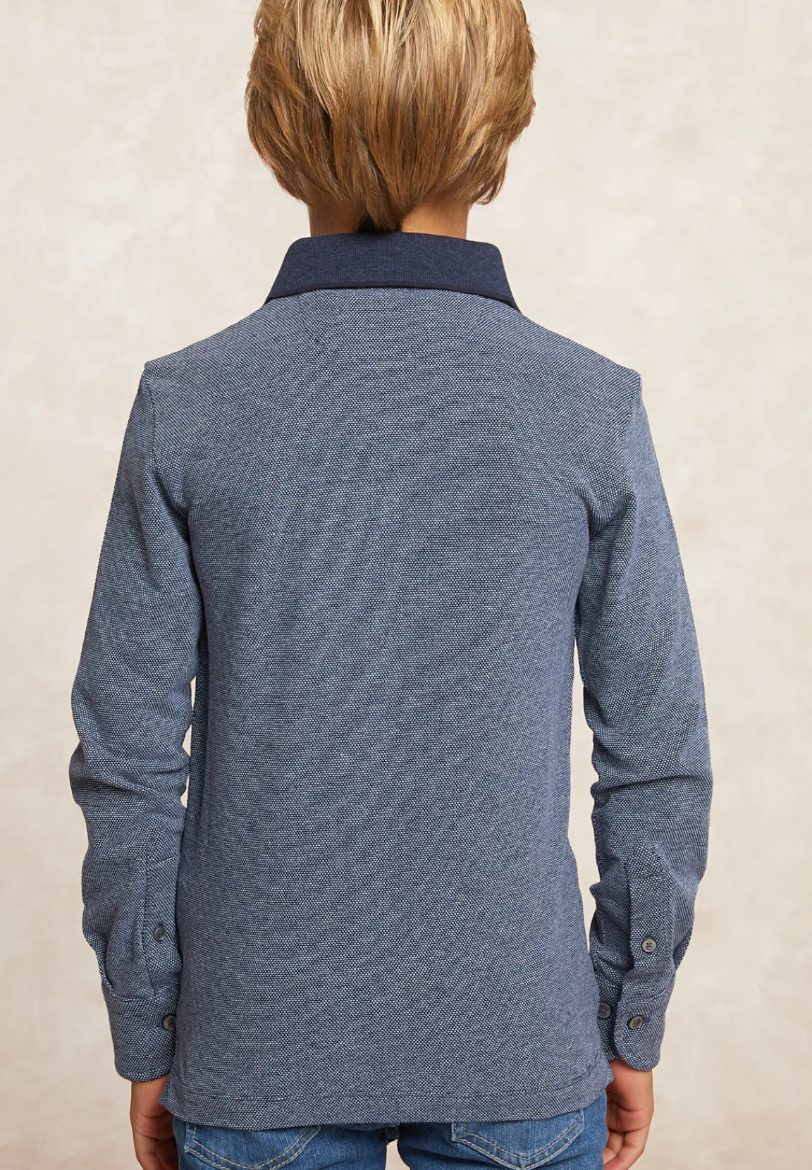Hot River Woods Custom fit katoenen jacquard polo admiral/night sky mix -